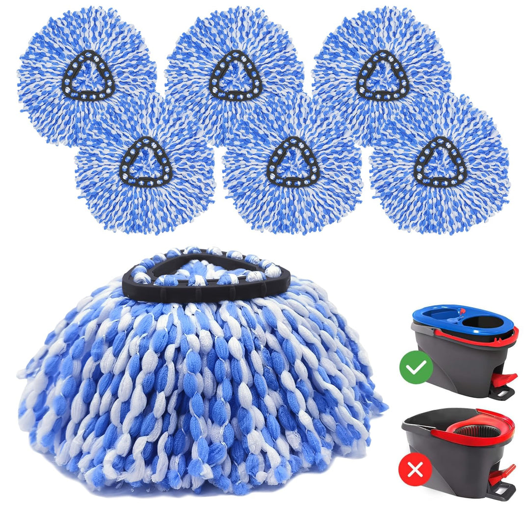 6 Stück Wischmopp Ersatzkopf für Vileda H2PrO, Mikrofaser Spin Mop Nachfüllungen, Maschinenwaschbar