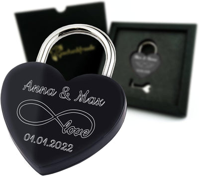 Geschenkfreude Liebesschloss mit Gravur witterungsbeständig - personalisierte Geschenke Valentinstag