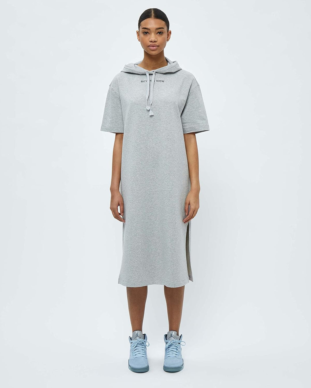 Beyond Now Damen Billi Gots Hoodie Kleid M 113m Grey Melange, M 113m Grey Melange