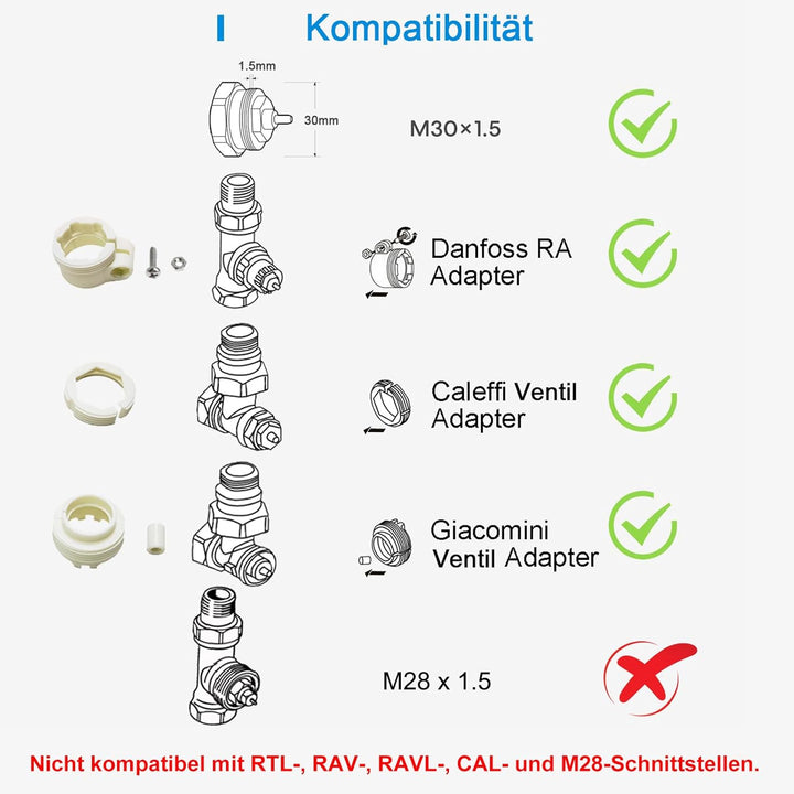 KETOTEK Smart Heizkörperthermostat Zigbee, Digitales Thermostat Heizung für Heizkörper Programmierba