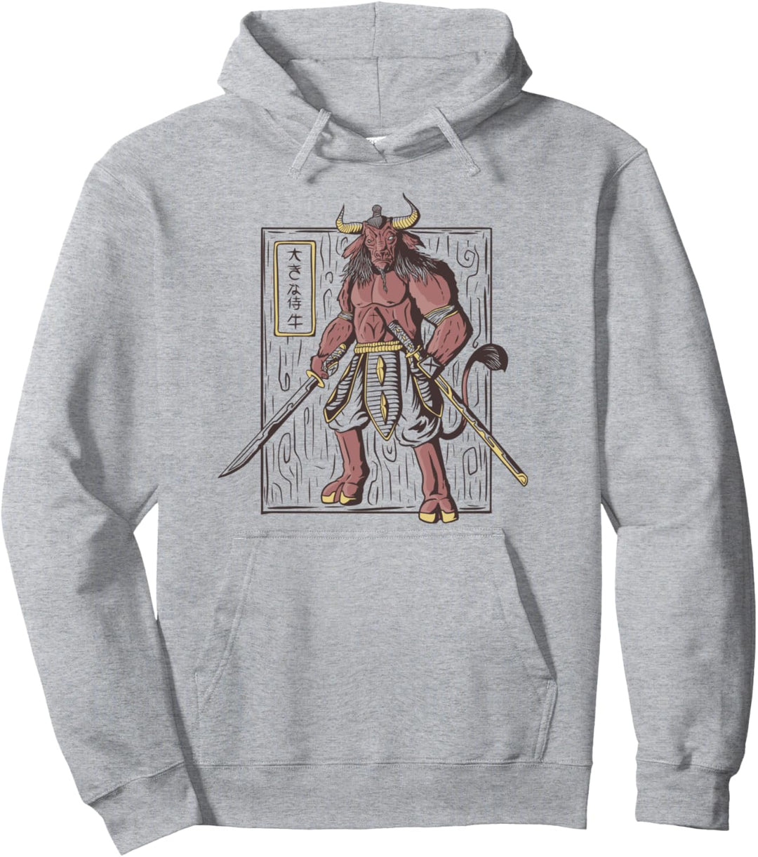 Ochse als Samurai-Krieger l Cooler japanischer Pullover Hoodie