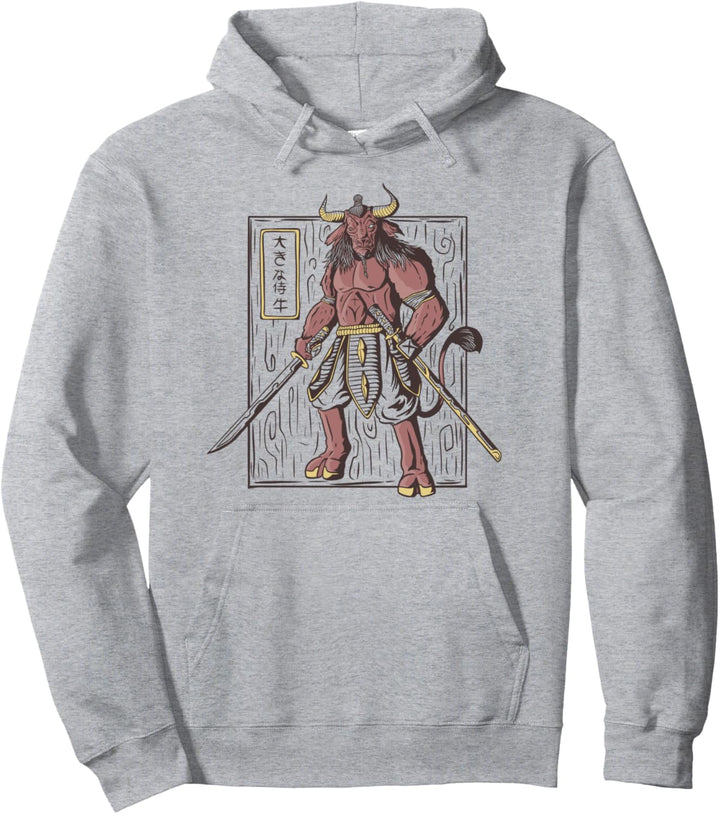 Ochse als Samurai-Krieger l Cooler japanischer Pullover Hoodie