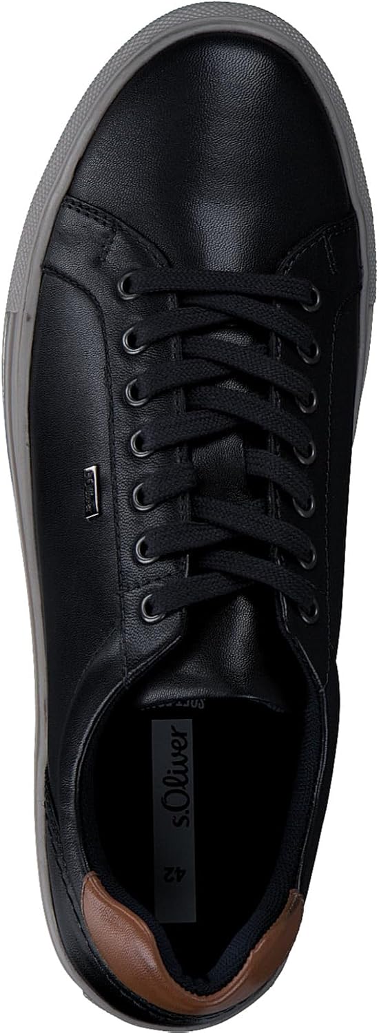 s.Oliver Herren Sneaker flach aus Leder zum Schnüren 44 EU Navy, 44 EU Navy