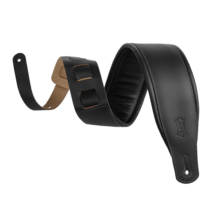 Levy's M26PD-BLK Gitarrengurt Top Grain Leather 3" - Black Schwarz, Schwarz