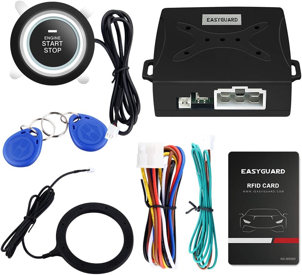 EasyGuard Smart Schlüssel RFID Auto Alarm mit Smart Push Start Button & Touch Keyless Go System