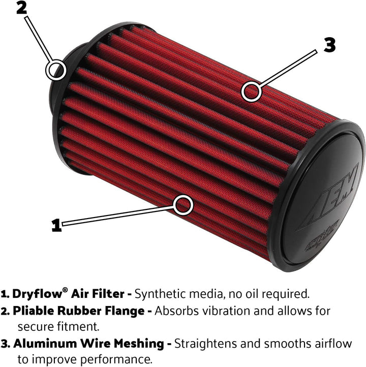 K&N AEM 21-2058DK Dryflow Luftfilter