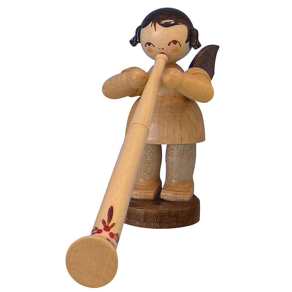 Engel stehend mit Alphorn natur