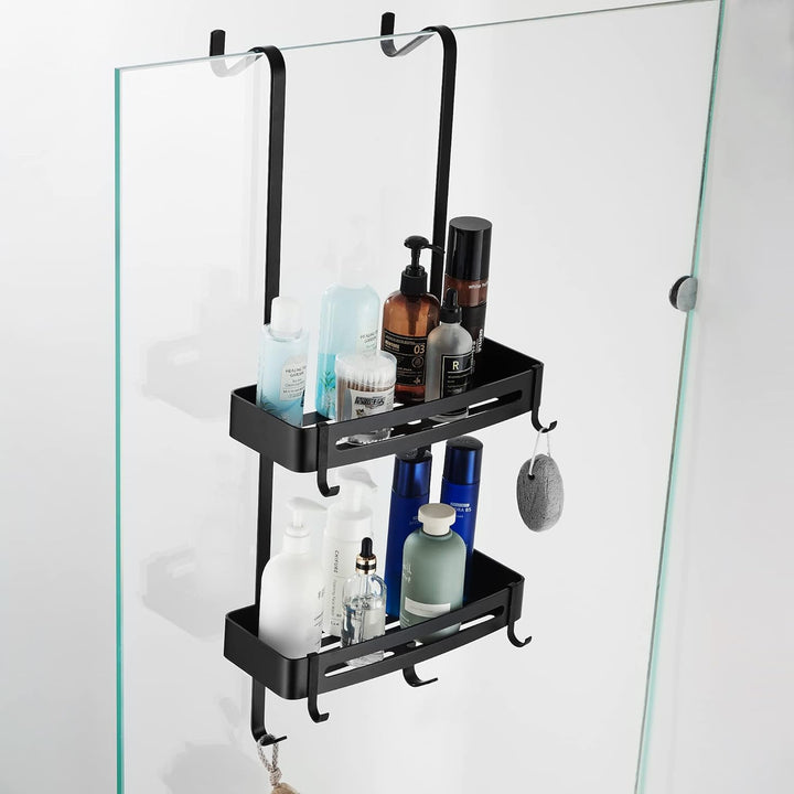 MOGFCT Duschregal zum hängen, Badezimmer-Duschablage, über der Tür hängende Duschablage, rostfreies