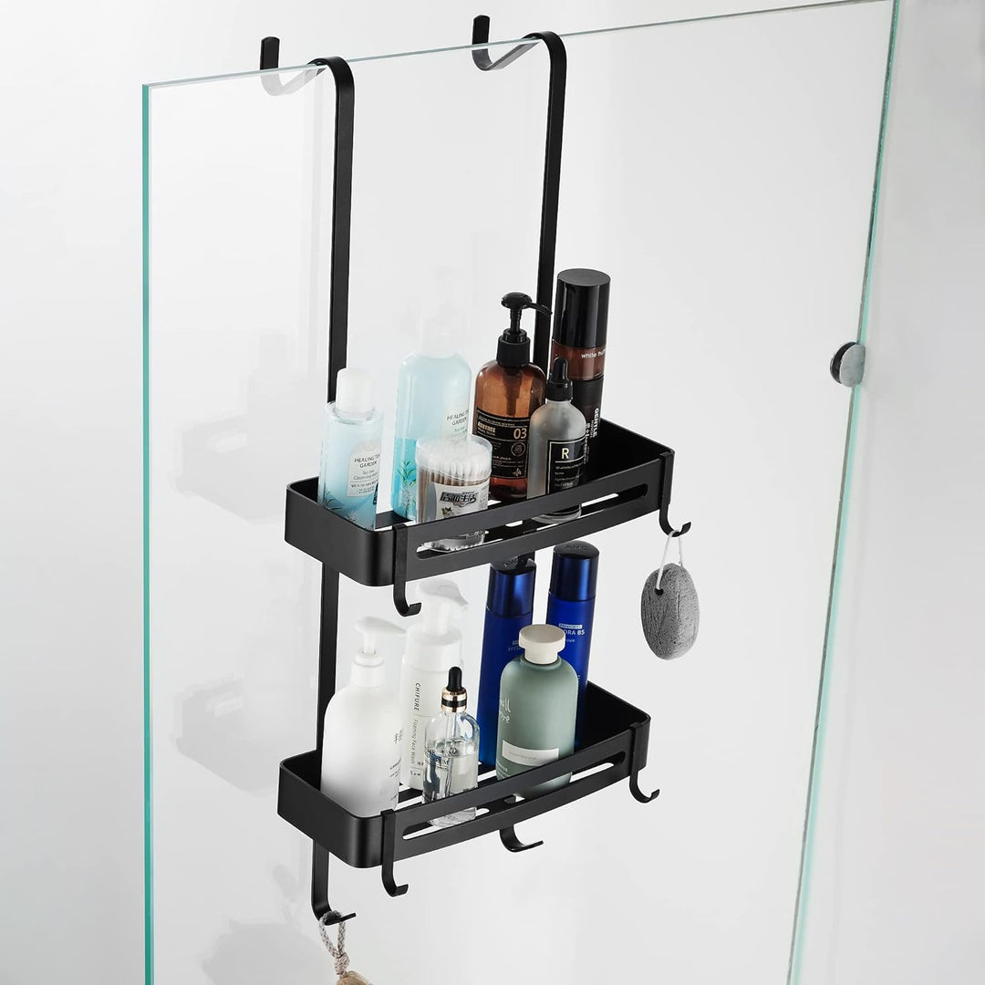 MOGFCT Duschregal zum hängen, Badezimmer-Duschablage, über der Tür hängende Duschablage, rostfreies