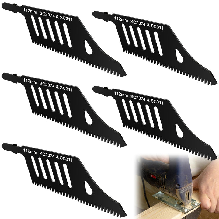 5 Stück Professional Stichsägeblatt Set, Stichsägeblätter Sägeblatt Holz, Säbelsägeblätter, T-Schaft