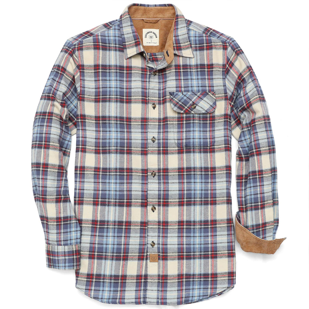 Dubinik® Flanellhemd Herren Kariert Flanellhemden Langarm Casual Button Down Freizeithemd Mit Brustt