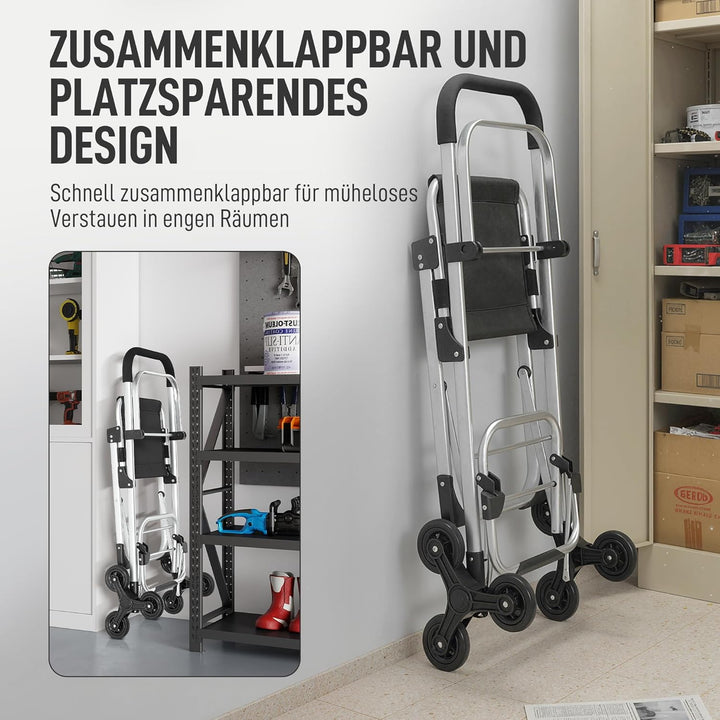 HOMCOM 3-in-1 Einkaufstrolley klappbar mit 40L Kapazität, klappbar Sitz, Trolley bis 25kg belastbar