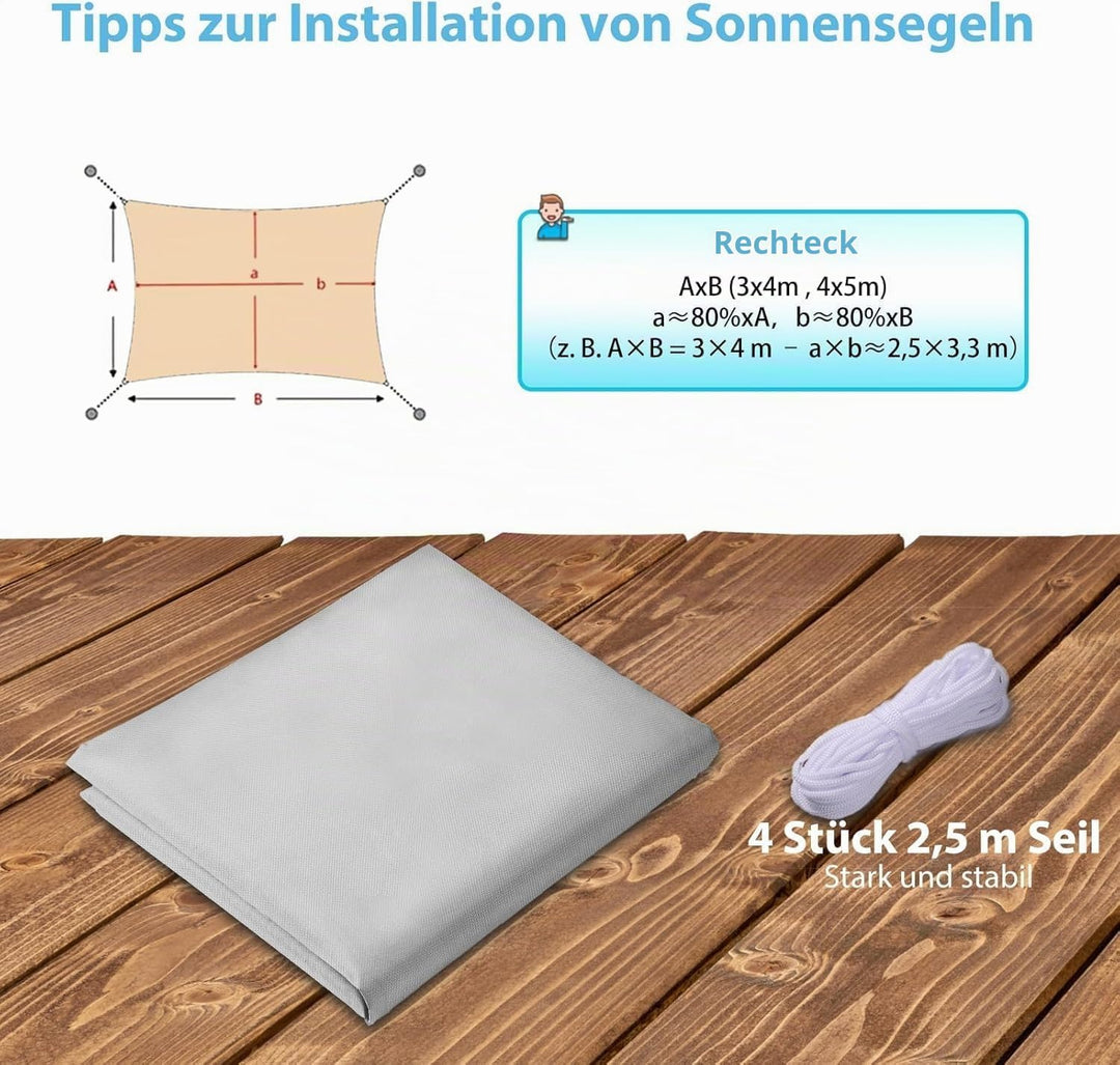 Sonnensegel Wasserdicht &amp; UV-Schutz, Verdickter 420D Oxford-Stoff – Perfekter schattiger Rückzugsort