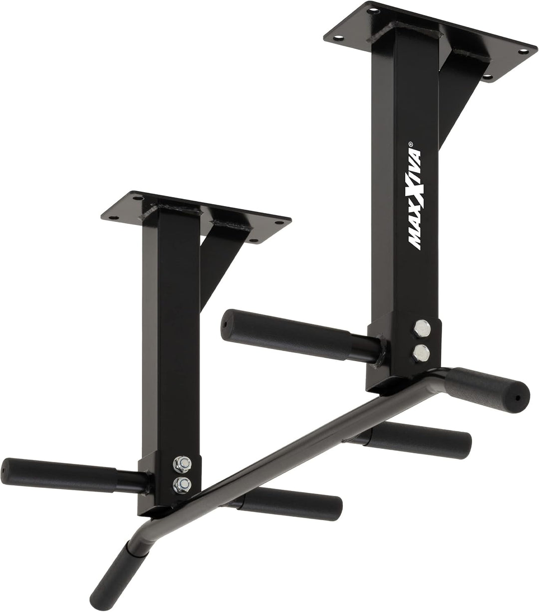 MAXXIVA Klimmzugstange für Deckenmontage schwarz für Workout Kraftübungen Bodybuilding Fitness-Train