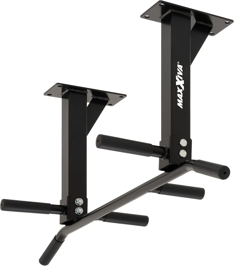 MAXXIVA Klimmzugstange für Deckenmontage schwarz für Workout Kraftübungen Bodybuilding Fitness-Train