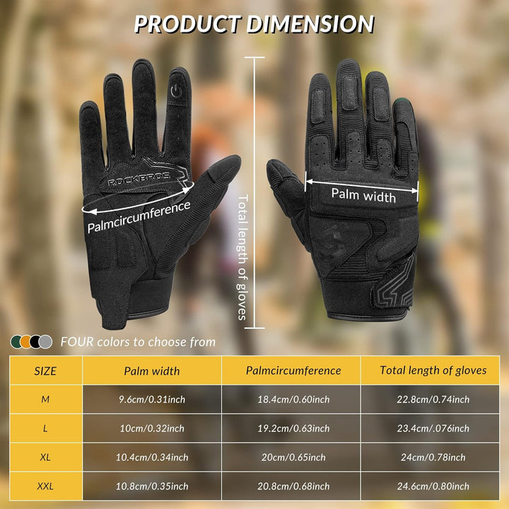 ROCKBROS Fahrradhandschuhe Damen Herren，MTB Handschuhe Touchscreen， Laufhandschuhe und Sport Handsch