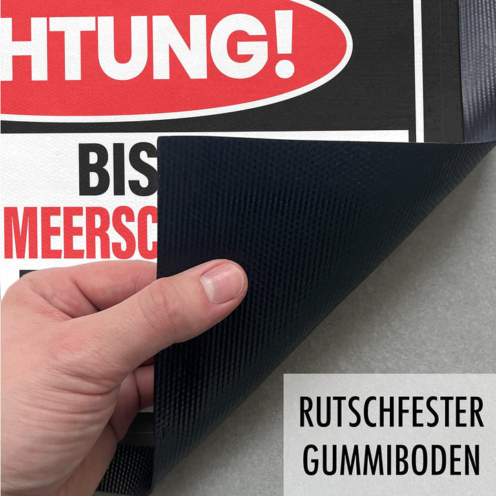 Trendation - Achtung Bissiges Meerschweinchen Fussmatte Geschenk Meerschweinchen Mama Spruch 60x40 c
