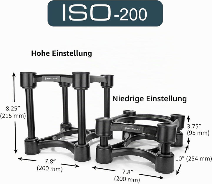 IsoAcoustics Iso-Serie mit Lautsprecherstativen, schwingungsdämpfend, mit einstellbarer Höhe und Nei