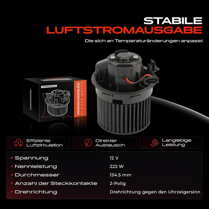 Frankberg Heizungsgebläse Gebläsemotor Kompatibel mit Sandero II 2012-2021 Clio III Grandtour KR0/1