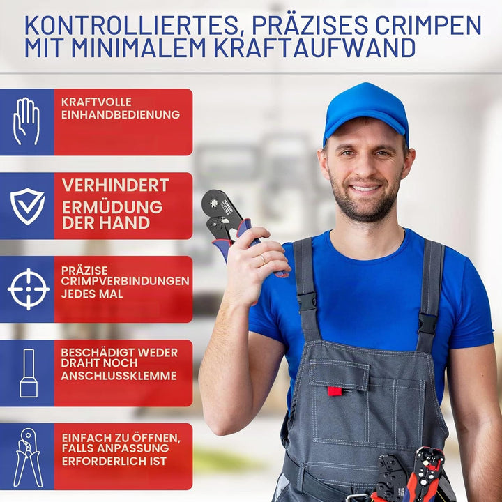 Sechskant Aderendhülsenzange 0.08-16mm² - TUBTAP® Crimpzangen Für AWG 28-5,Crimp Zange, Presszange，1