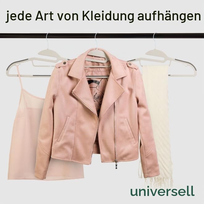 OGIVO Kunststoff Kleiderbügel – 50 er Set - rutschfest Bügel für Ihren Garderobe - kleine Stange für