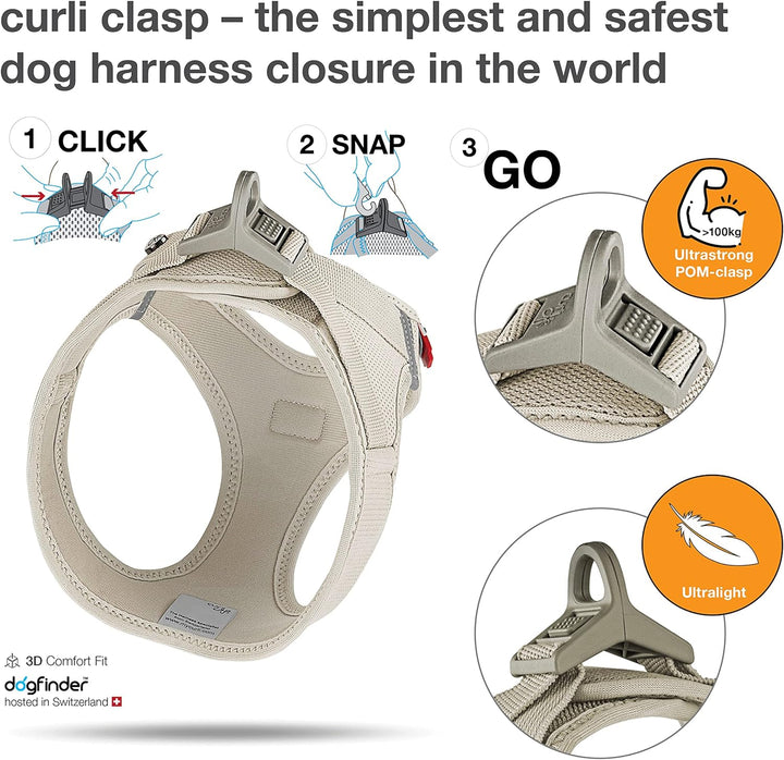 Vest Harness curli Clasp Air-Mesh Light-Tan S Beige (Light Tan) S Einfarbig, Beige (Light Tan) S Ein