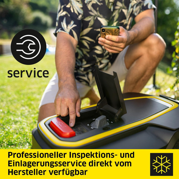 Kärcher Mähroboter RCX 6, ohne Begrenzungskabel, Flächenleistung: 3.000 m², Paralleles Bahnenfahren,