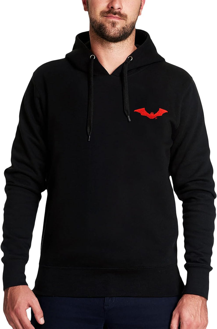 Elbenwald The Batman Hoodie Verschiedene Designs mit Front- und Rückenprint Herren Damen Baumwolle S