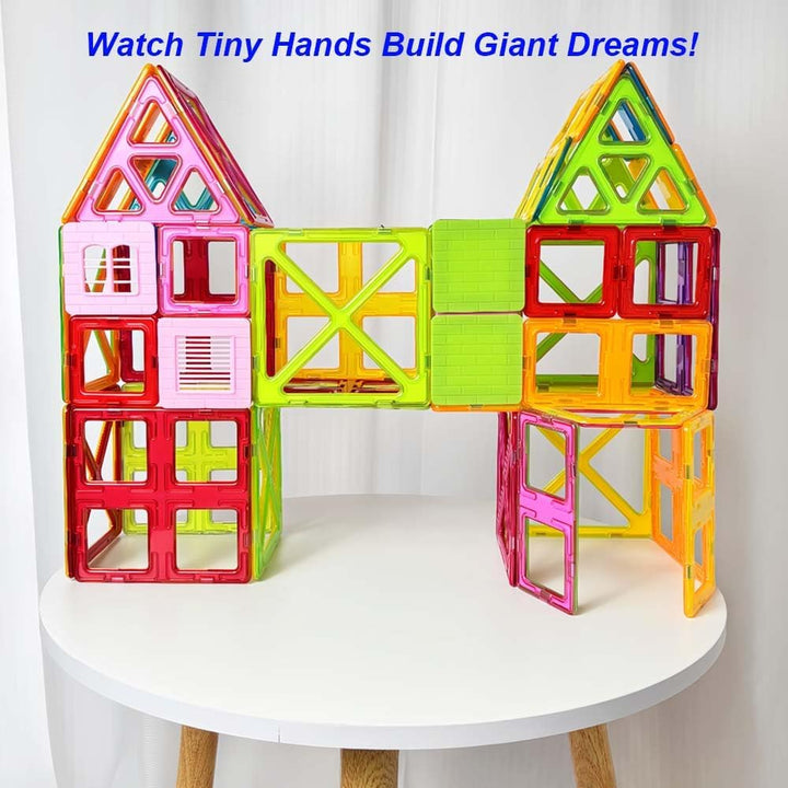 CONDIS Magnetische Bausteine 72 Teile Mega Set - XXL(2×)& Standard Blöcke, Fensterkarten, Mint Lerns