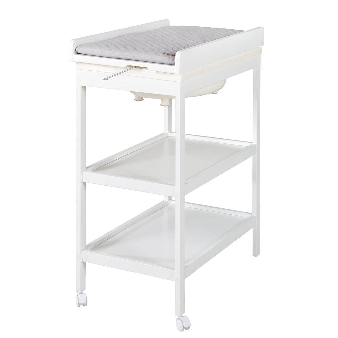 roba Bade Wickel Kombination + Wickelauflage Style grau - Mobiler Kombi Wickeltisch mit integrierter