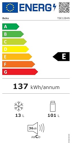 Beko TSE1284N b100 Tischkühlschrank mit 4-Sterne-Gefrierfach, 114 l Gesamtrauminhalt, 101 l Kühlen,