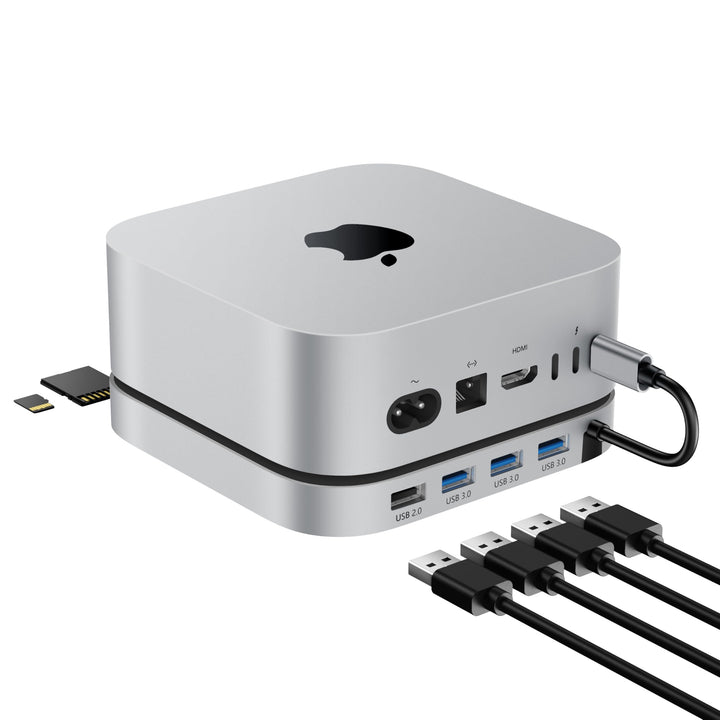 Stouchi Mac mini M4 Dock für Mac mini M 4/M 4 Pro (2024), M4 Hub mit Aluminium 3× USB 3.0 (5 Gbit/s)