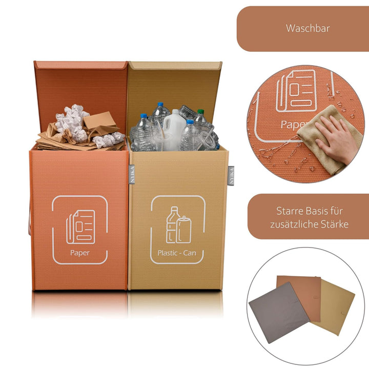 NYIKA Recycling System - Altglas Sammelbehälter - Pfandflaschen Aufbewahrung - Leergut Sammelbehälte