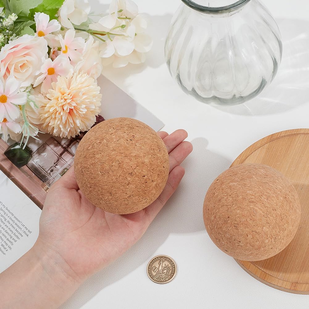 OLYCRAFT 4 Stück 7 cm Weinkorkenkugel Holzkorkenkugel Stopper Für Weindekanter Karaffe Flasche Ersat