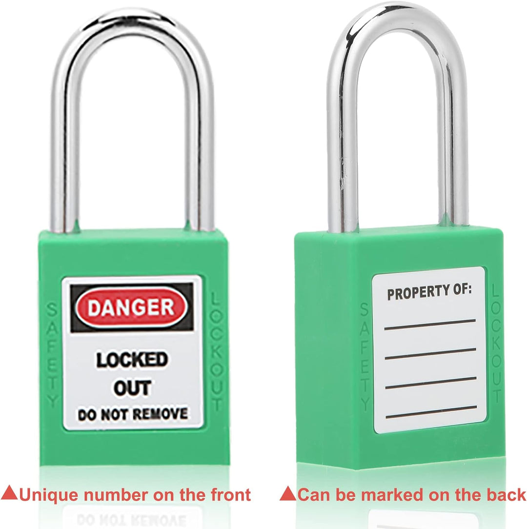 Sicherheits Vorhängeschloss Sets, 10 Sets Lockout Lock, 38 mm Vorhängeschlösser Gleichschliessend Se