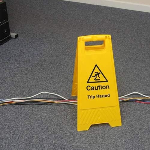 Bodenwarnschild mit Aufschrift „Caution Trip Hazard“, doppelseitig, Gelb