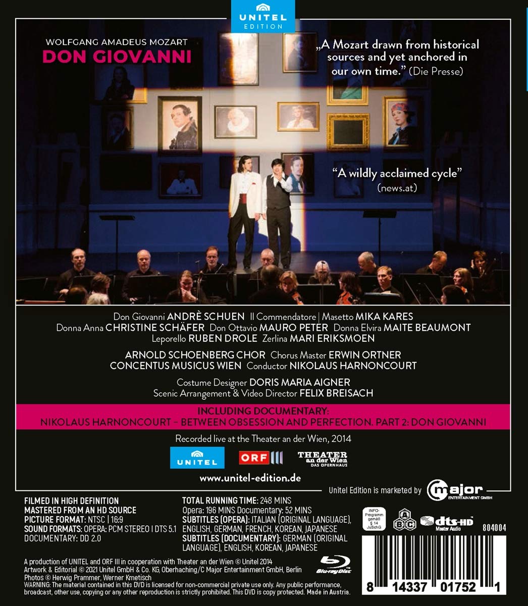 Mozart: Don Giovanni [Nikolaus Harnoncourt; Theater an der Wien, 2014], Blu-ray