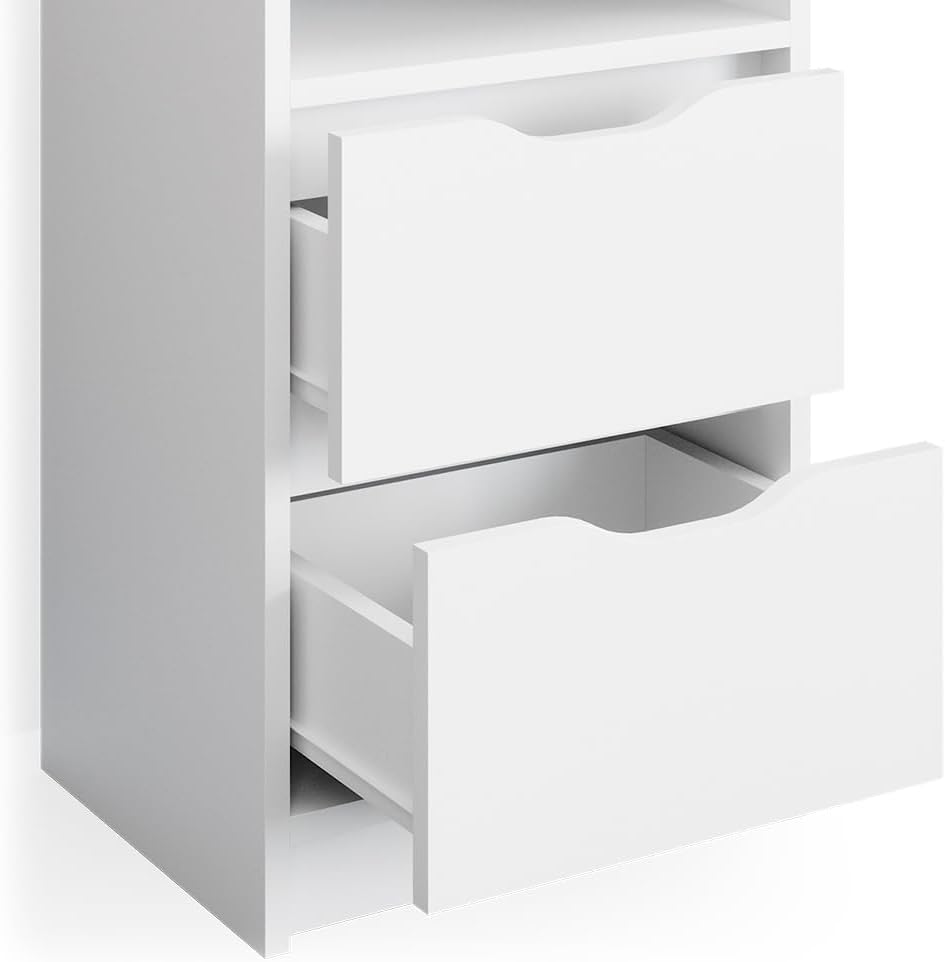 Vicco Nachttisch Ruben, Weiss, 38 x 66.6 cm Einzeln, Einzeln