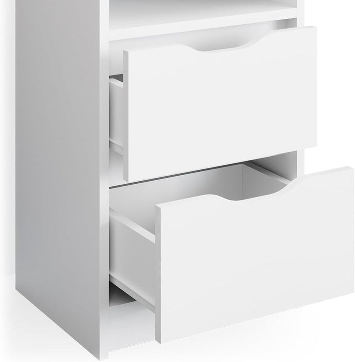 Vicco Nachttisch Ruben, Weiss, 38 x 66.6 cm Einzeln, Einzeln