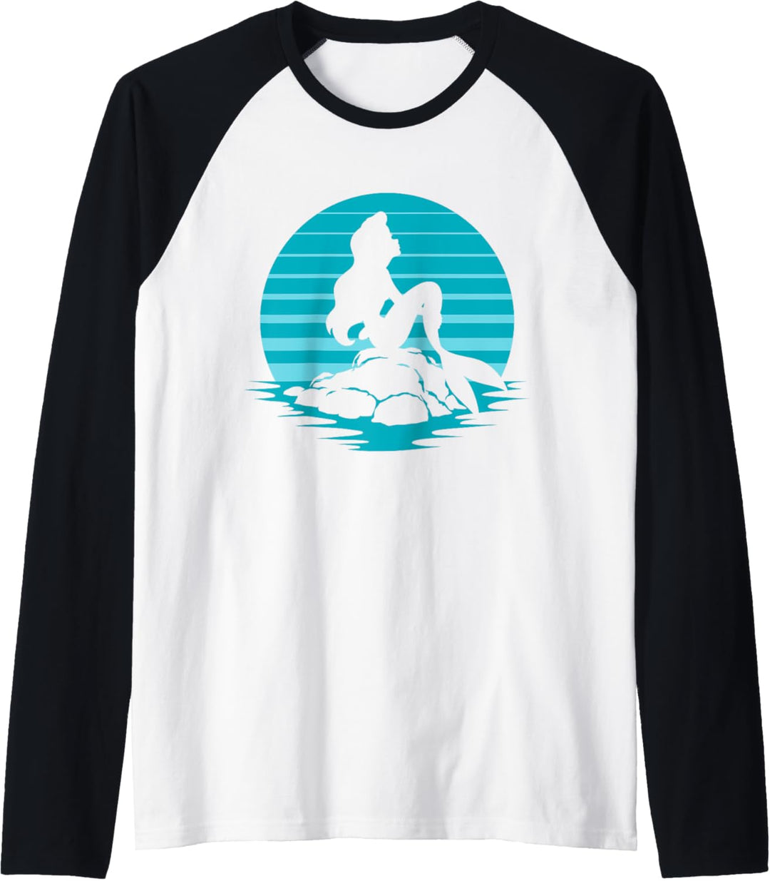Disney The Little Mermaid Ariel Silhouette in Blue Raglan