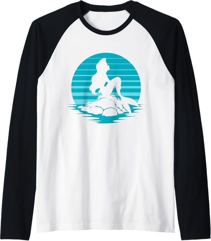 Disney The Little Mermaid Ariel Silhouette in Blue Raglan