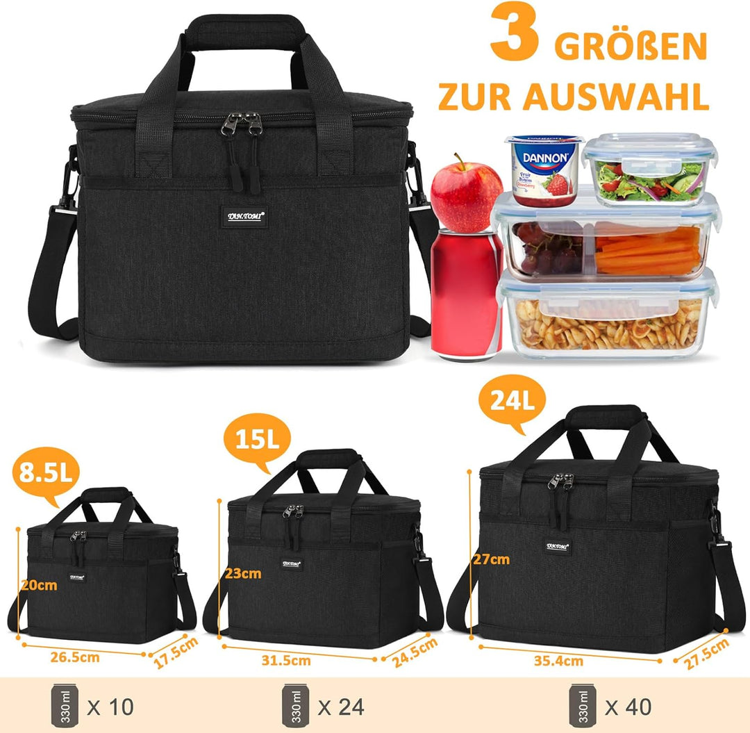 CALIYO Lunchtasche, Kühltasche, Kühltasche Faltbar für Männer Frauen Isolierte Tasche mit Reissversc