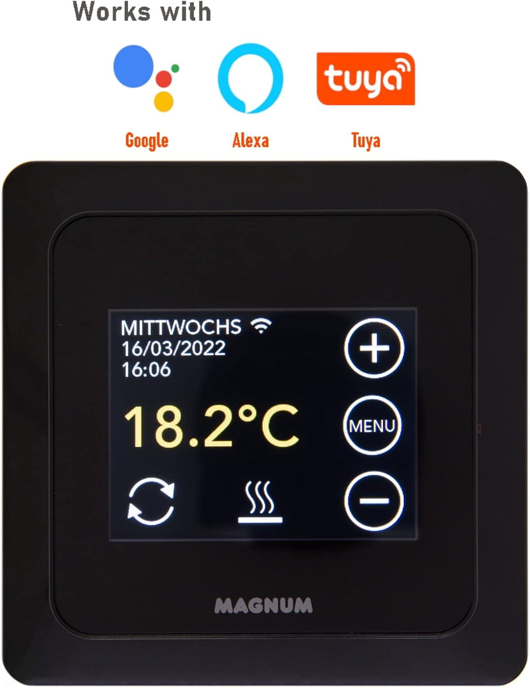 MRC WiFi Smart Thermostat/Raumregler mit Bodenfühler für Fussbodenheizung, Elektro-Heizung, Konvekto