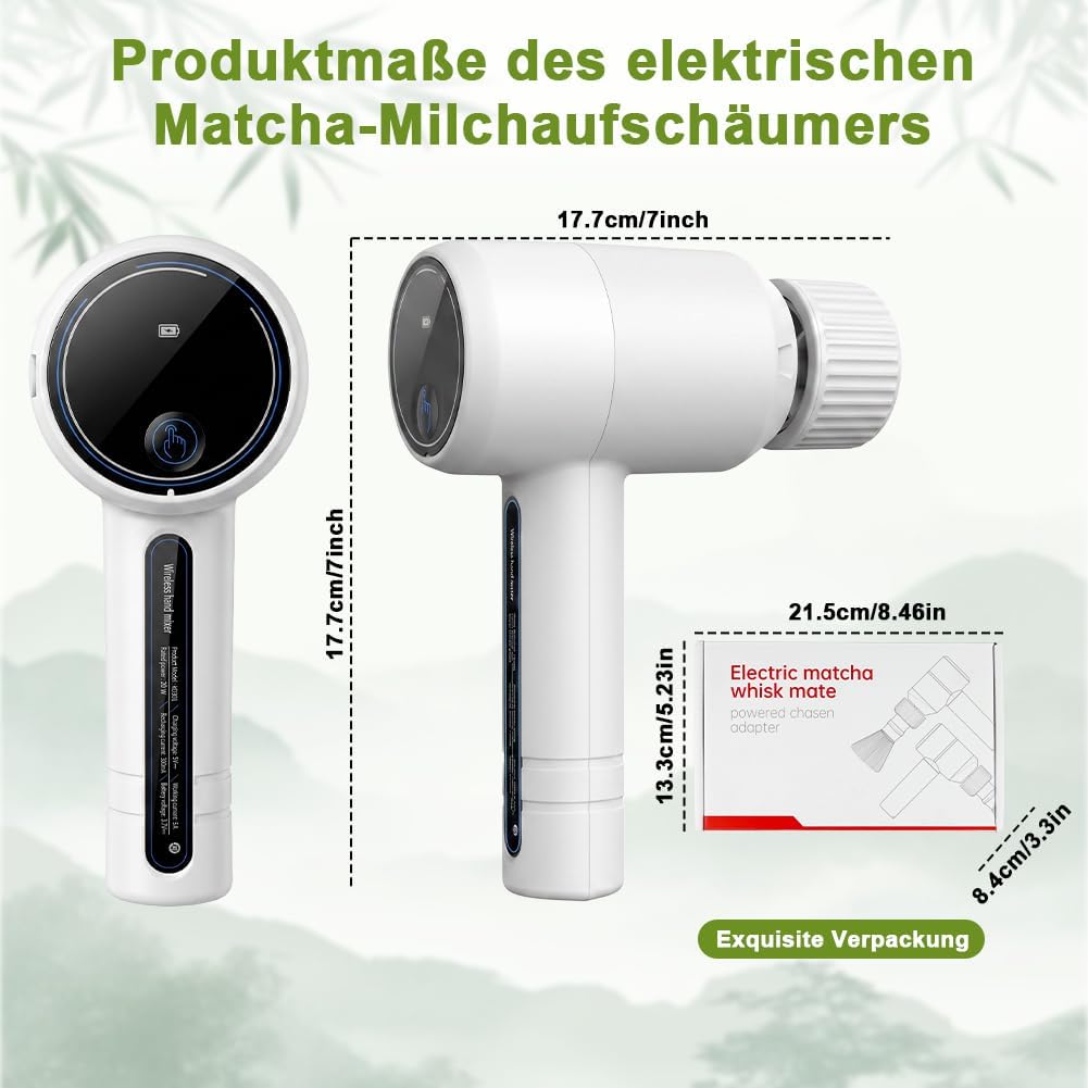 Matcha Schneebesen Elektrisch, 3 Geschwindigkeiten, Elektrischer Matcha-Aufschäumer Küchenhelfer, wi