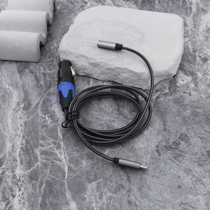 OTOTEC USB C auf XLR Buchse + 3,5 mm (1/8) Buchse, Stereo-Out-Adapter, Audiokabel für Smartphone, Ta