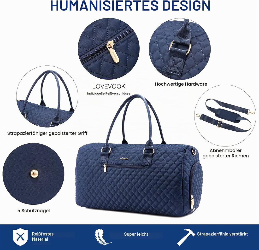 LOVEVOOK Sporttasche Reisetasche Damen, Weekender Travel Kliniktasche Geburt mit Kulturtasche, Schuh