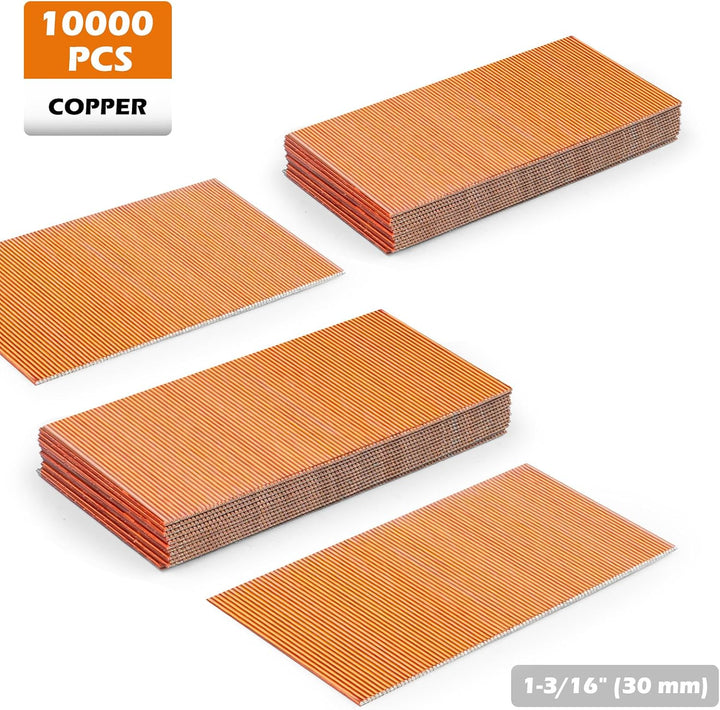 KIMSING 23GA 30mm kupferbeschichtete Mikro-Nägel 10000 St. für Möbel | P630 kupferbeschichtete Pin-N
