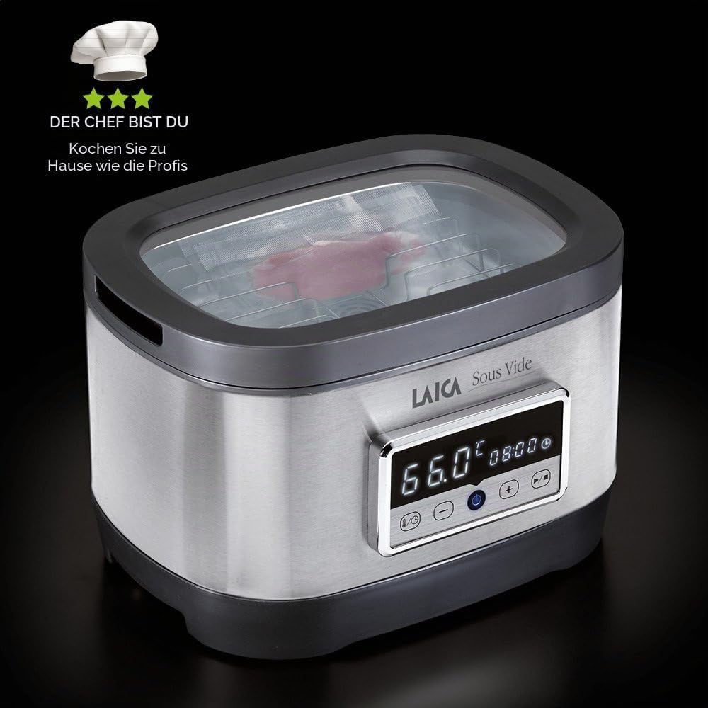 LAICA SVC200 Sous Vide Garer mit Vakuumierbeutel im Wasserbad, 700 Watt