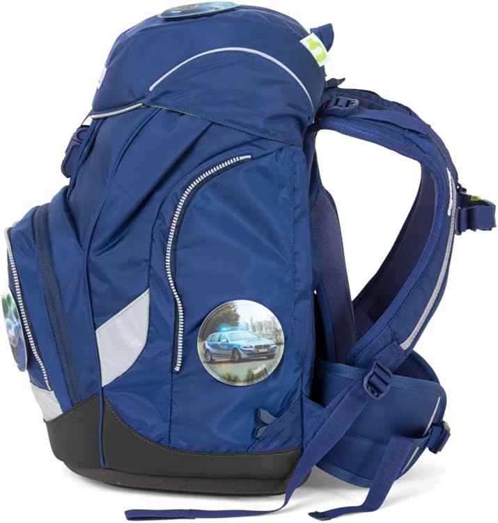 ergobag Pack Schulranzen-Set 6tlg. inkl. Klettie-Set Blaulichtbär - Blau