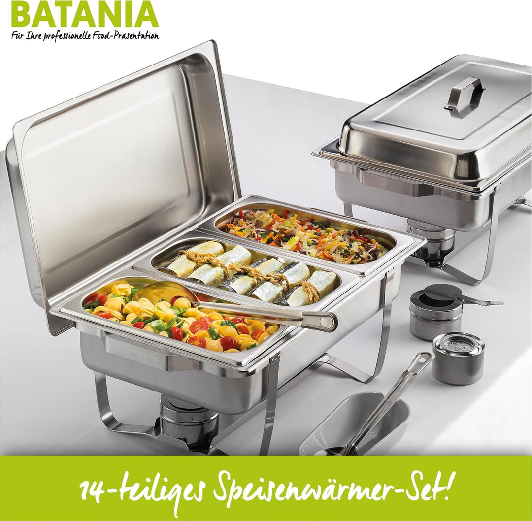 Batania 2 Chafing Dish/Speisewärmer 14 teilig Exklusiv